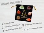 Crystals for Fertility Manifestation, Set of 6 Carnelian, Unakite, Peach Moonstone, Garnet, Red Jasper and Vesuvianite Healing C
