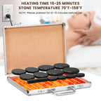 Hprampi 18Pcs Hot Rocks Massage Stones with Heater Kit, Profesional Basalt Stones for Massage, Portable Hot Stone Kit for Relaxi