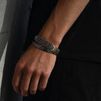 LUXAR Men's/Women's Magnetic Therapy Bracelet | Sophisticated Solid Titanium Bangle with Rare-Earth Neodymium Magnets (Titanium