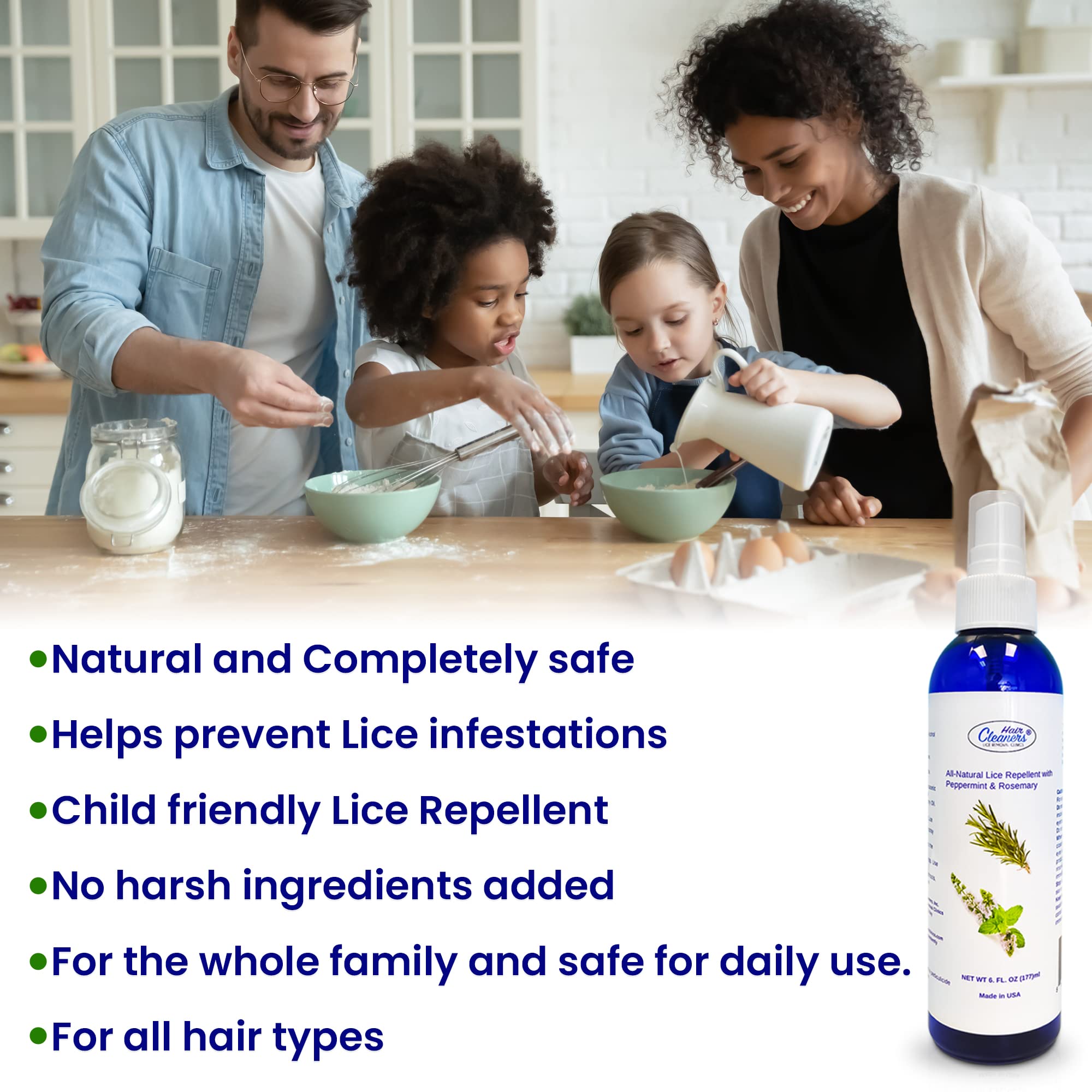 Lice Spray for Hair with Peppermint and Rosemary, Lice Spray for Daily Use Non Toxic and Safe for Kids and Adults, Lice Scare Aw