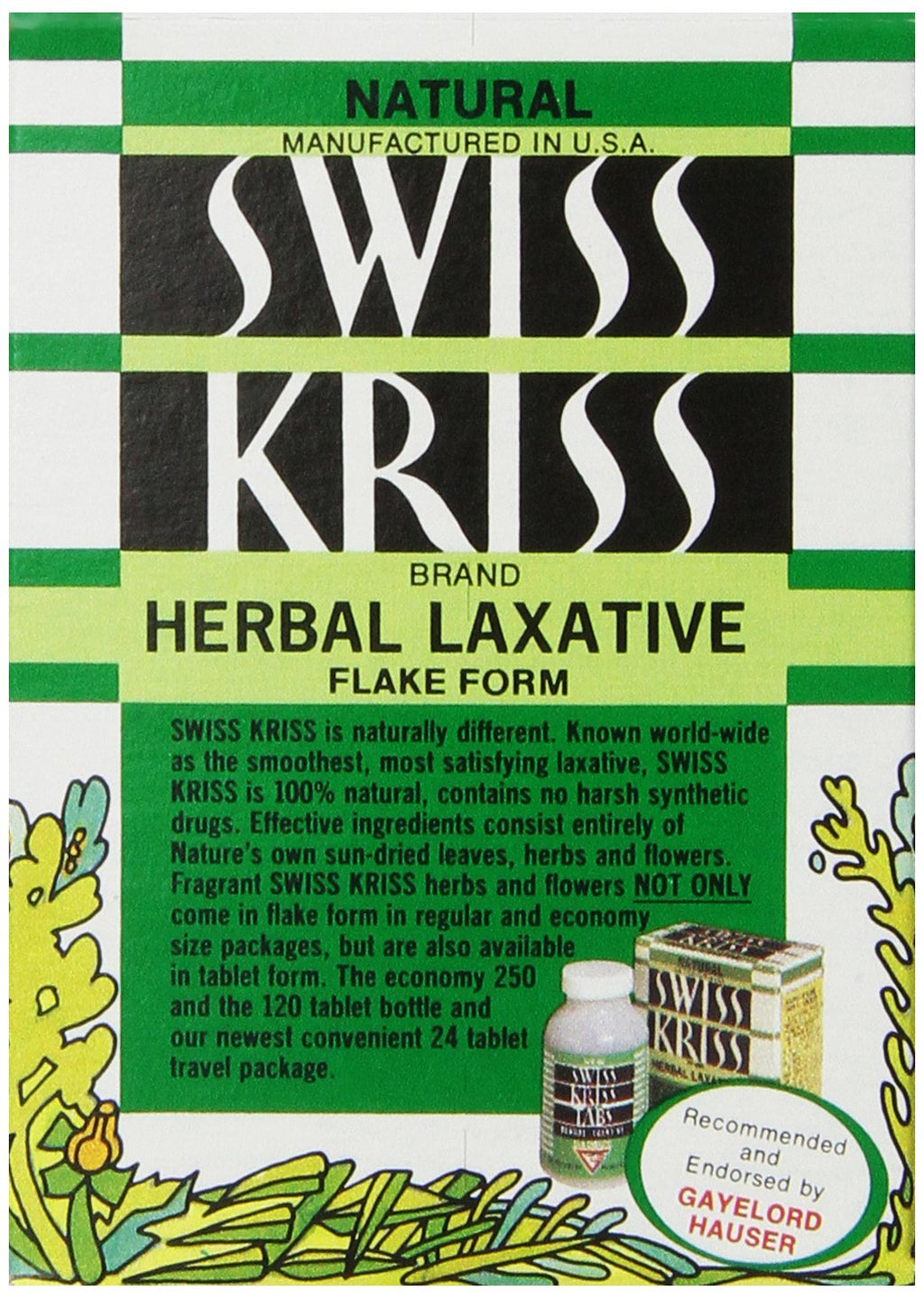 Swiss Kriss Natural Herbal Laxative Flake Form , 1.5 Ounces (42.6 g) (Pack of 6)