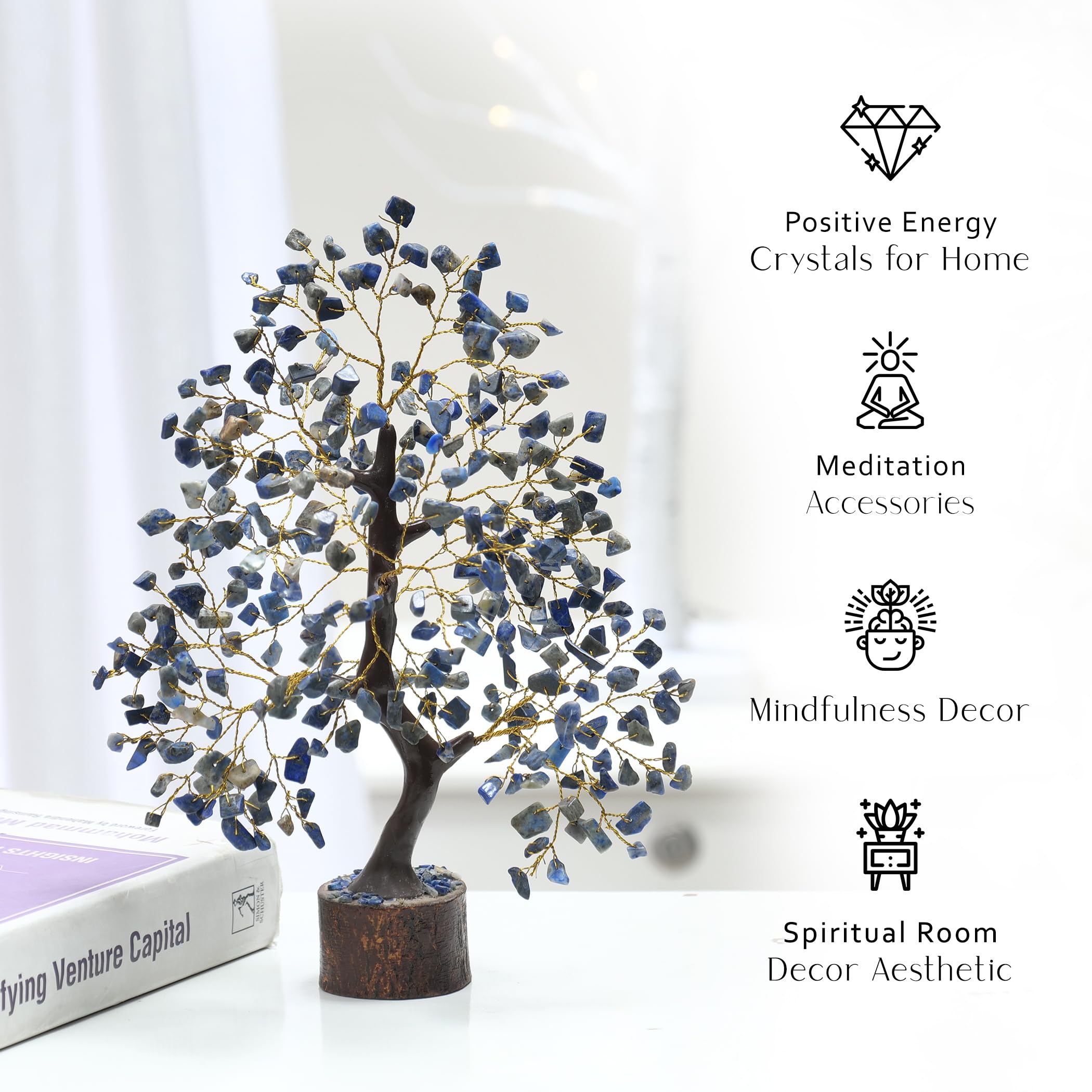 Lapis Lazuli Tree, Spiritual Decor, Money Trees, Lapis Lazuli Crystal, Good Luck Gifts, Gemstone Tree, Lapis Lazuli Healing Ston