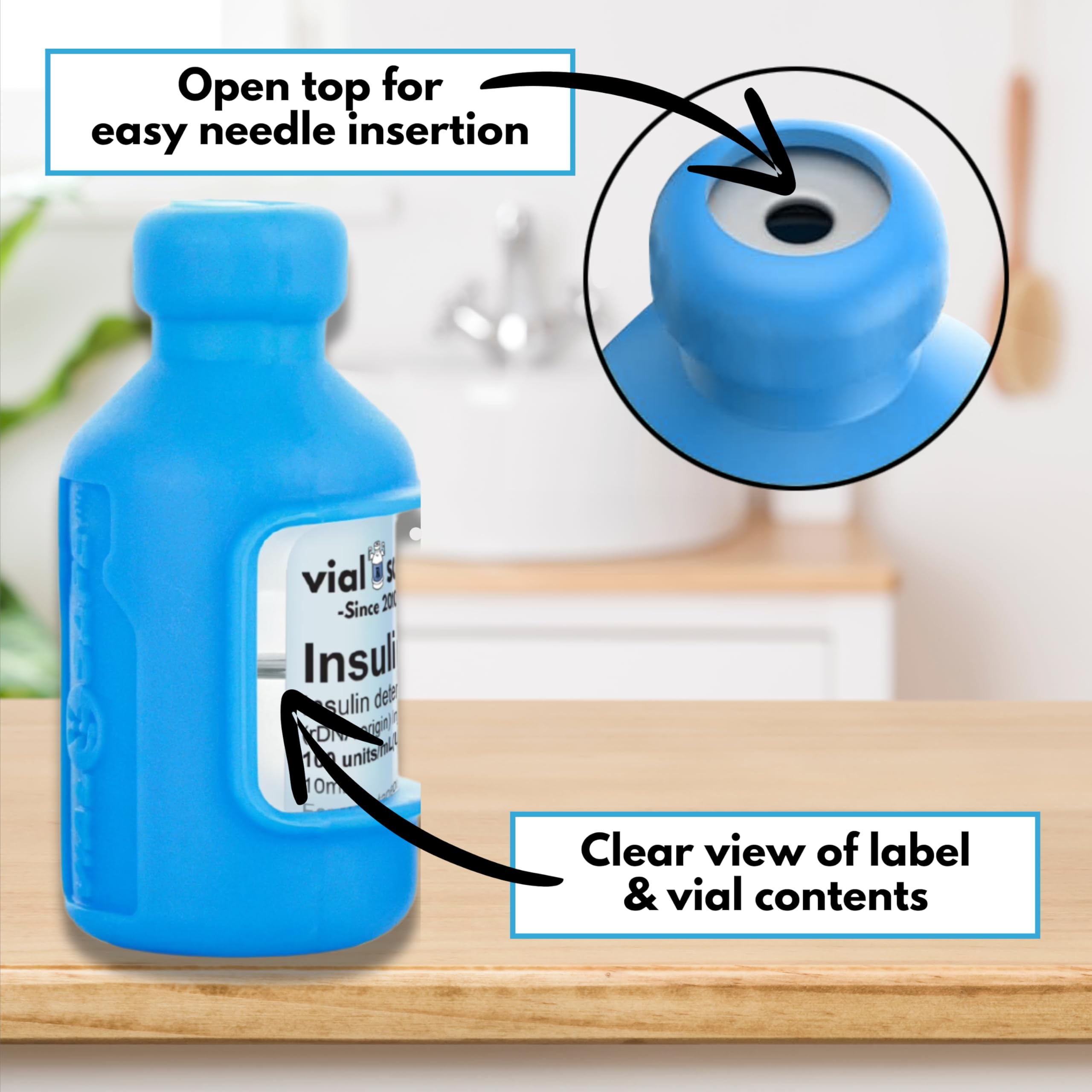 VIAL SAFE  | Insulin Vial Protector Case | Secure Insulin Bottle Protector & Cover for 10mL Vials | Fits Humalog, Humulin, NovoL