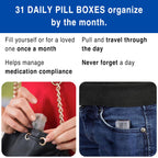Medcenter FSA HSA Eligible Monthly Pill Box Organizer, 4 Times a Day, Extra Large 31 Daily Pill Cases with Compartments for Vita