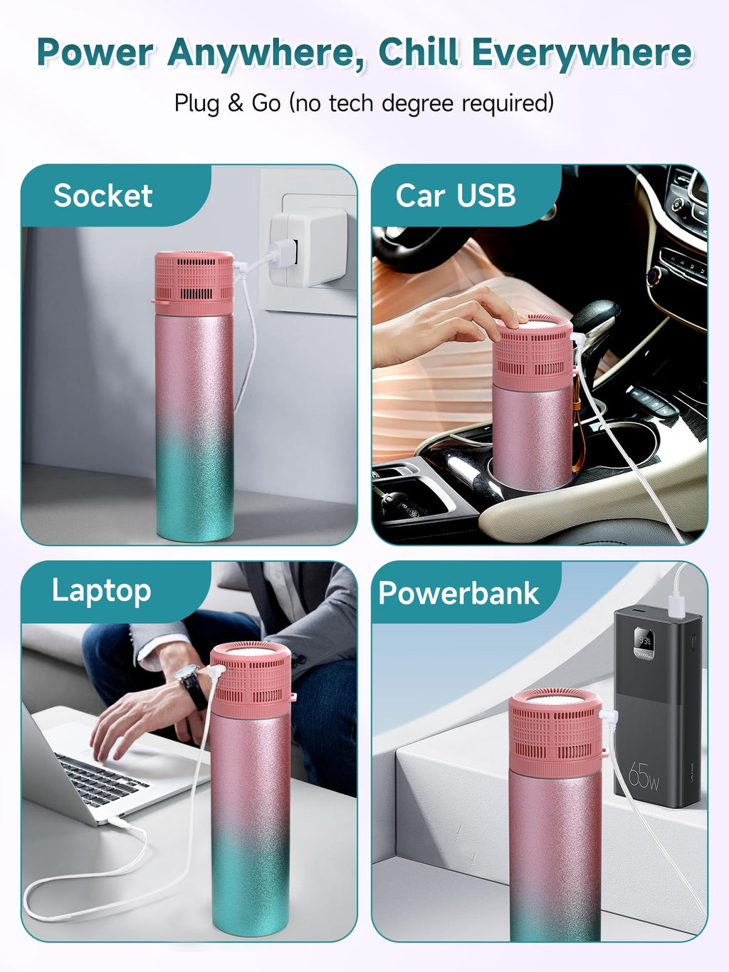 LengKe Electric Insulin Cooler Travel Case, USB Charger & Biogel Ice Box - Unlimited Hours, 35-68F Custom & Display Temperature