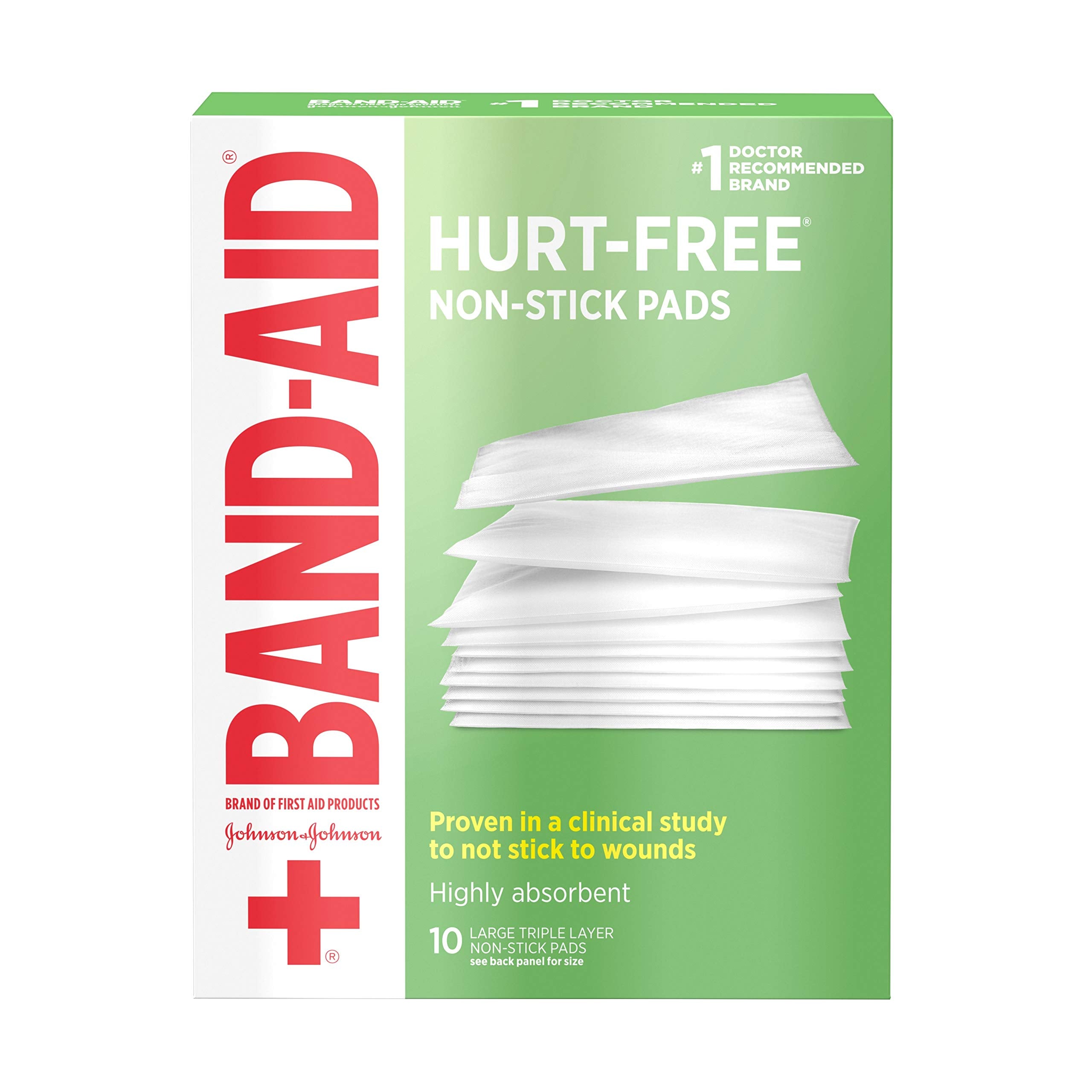 Band-Aid First Aid 3X4 in Nonstick Pads 10 ct