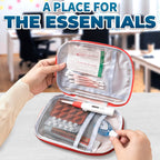 BURIUS 2 Pcs Travel First Aid Bag Empty Portable Storage - Small Medical Bag Empty with Multiple Compartments, 7.1 x 5.1 Small F