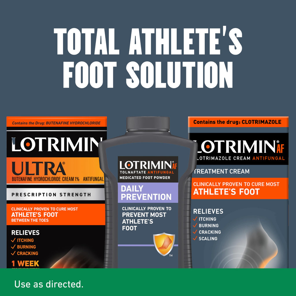 Lotrimin Daily Sweat & Odor Control Medicated Foot Powder, Topical Starch Skin Protectant, 6 odor-fighting Ingredients to contro