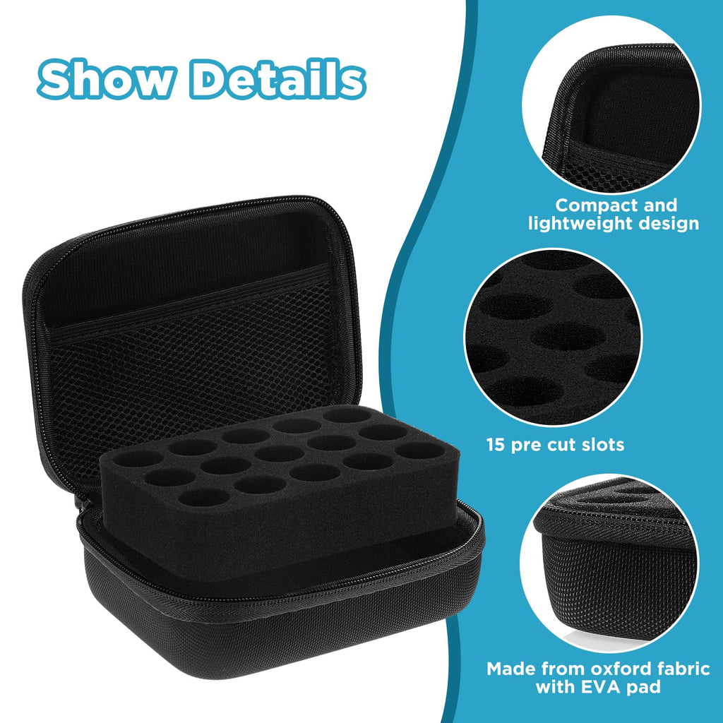 Teenyyou 15 Slots Diabetic Insulin Peptide Fridge Carrying Case Vial Holder Storage Protector Bag Fits Standard 10ml Vials, Insu