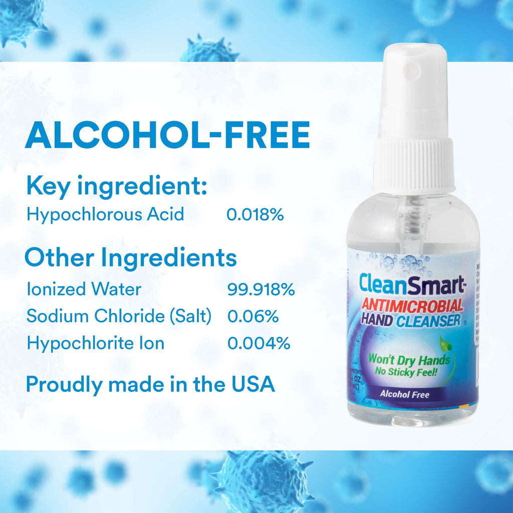 CleanSmart Skin & Hand Cleanser, 2 Ounce Spray Bottle (Pack of 3) Alcohol-Free Safe Cleanser