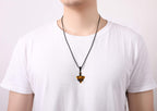 XIANNVXI Tiger Eye Stone Healing Crystal Necklace Pyramid Gemstone Pendant Necklaces Adjustable Rope Natural Reiki Quartz Jewelr