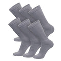 6 Pairs of Cotton Diabetic Non-Binding Neuropathy Crew Socks (Gray, Fits Mens Shoe Size 9-12/Womens Shoe Size 10-13)