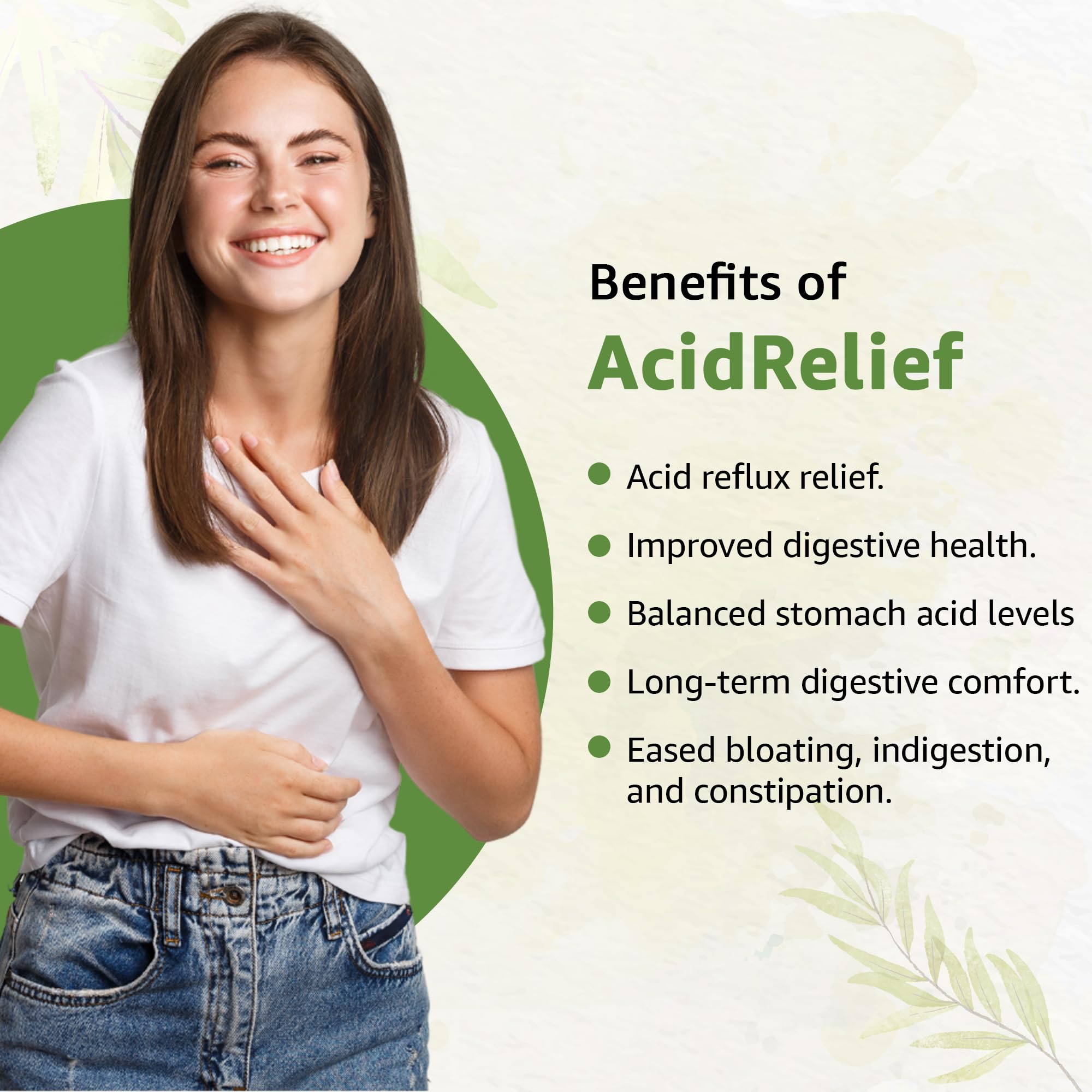 Bodymune AcidRelief Acid Reducer Acid Indigestion Relief Supplement for Occasional Acid Reflux & Antacid, USA-Made USDA Organic
