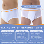 1-Pack Mens Maximum Absorbency Washable Reusable Bladder Control Briefs White 3X (Waist 46-48)