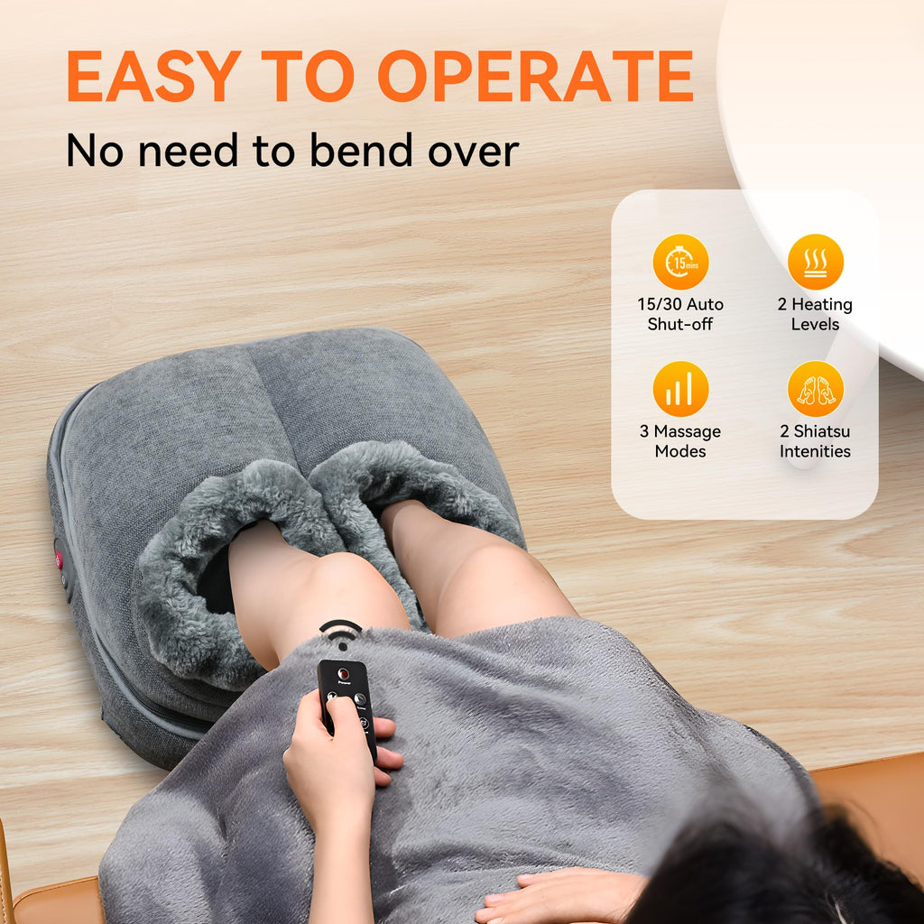 Snailax Shiatsu Foot Massager with Heat, Electrick Foot Massager Machine for Neuropathy, Plantar Fasciitis, Feet Warmers for Wom