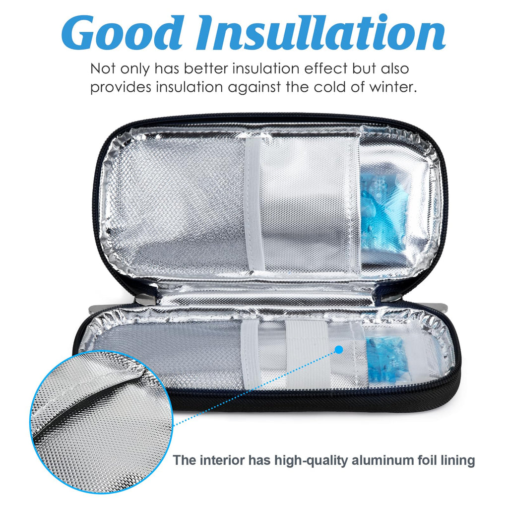 YOUSHARES Insulin Cooler Travel Case - Diabetic Case Insulated Organizer Portable Cooling Bag for Insulin Pen and Medication Dia