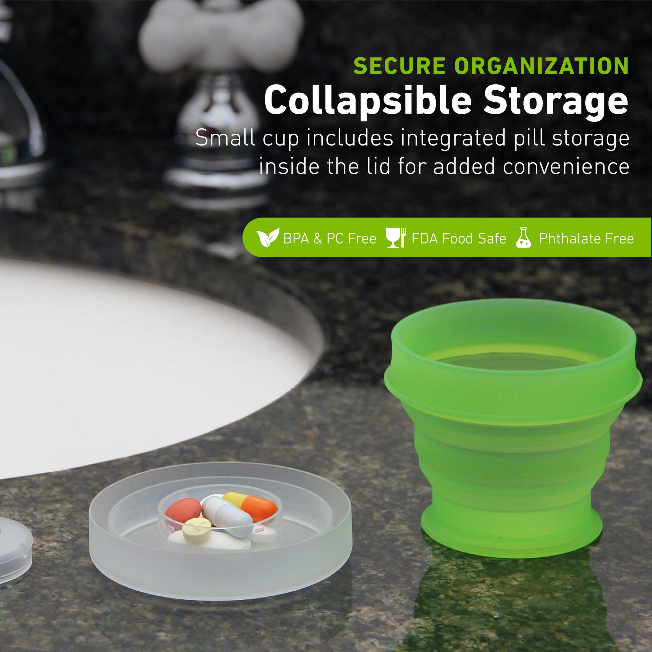humangear GoCup | Compact Storage | On the Go Cup | BPA-free, PC-free, Phthalate-Free, Small (4 fl.oz/118ml), Green