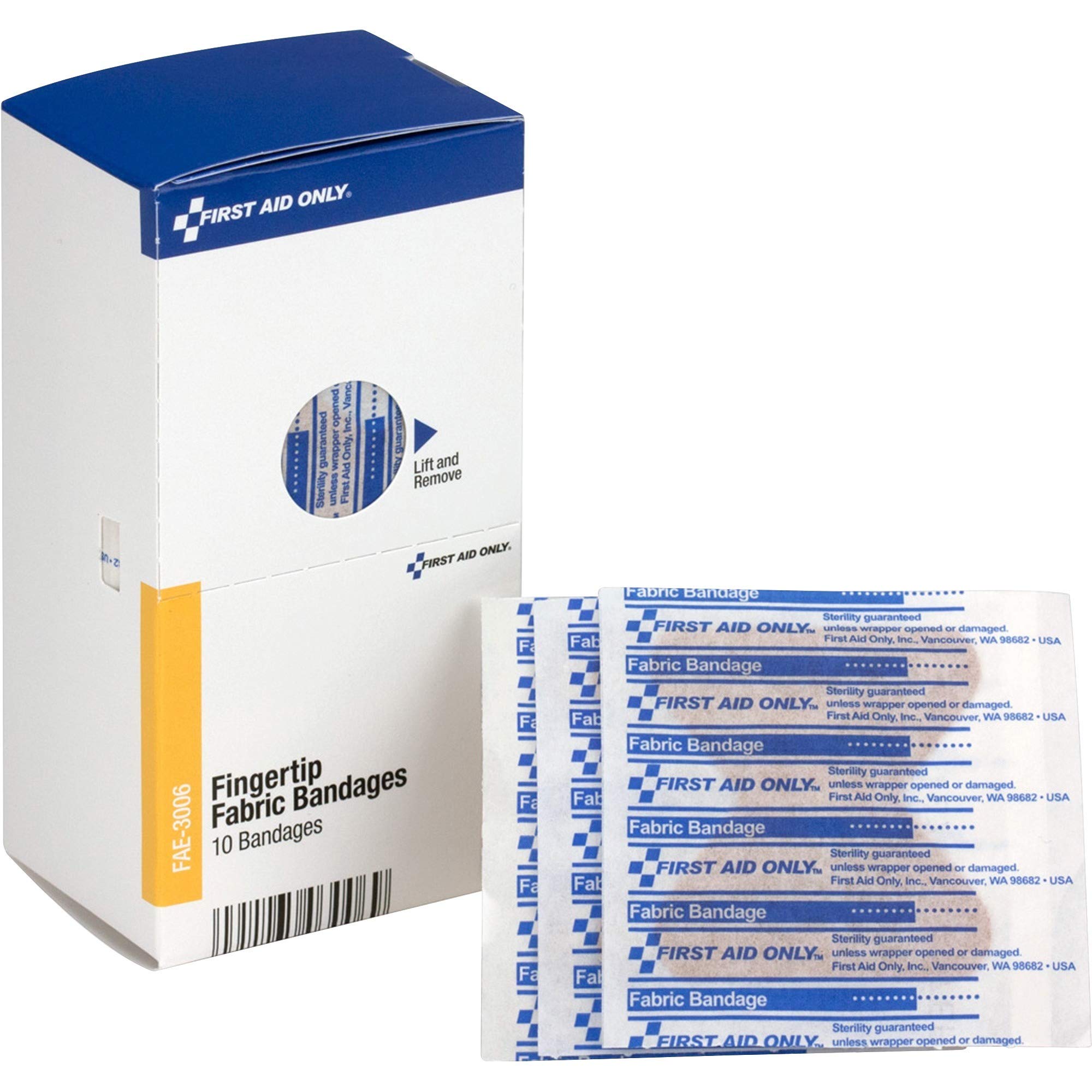 Pac-Kit by First Aid Only Fingertip Fabric Bandages, 10 Count