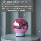 SCANDINORDICA Disco Ball Diffuser Rotating - Essential Oil Diffuser with Whisper Quiet Operation, Unique Preppy Room Decor | Aro