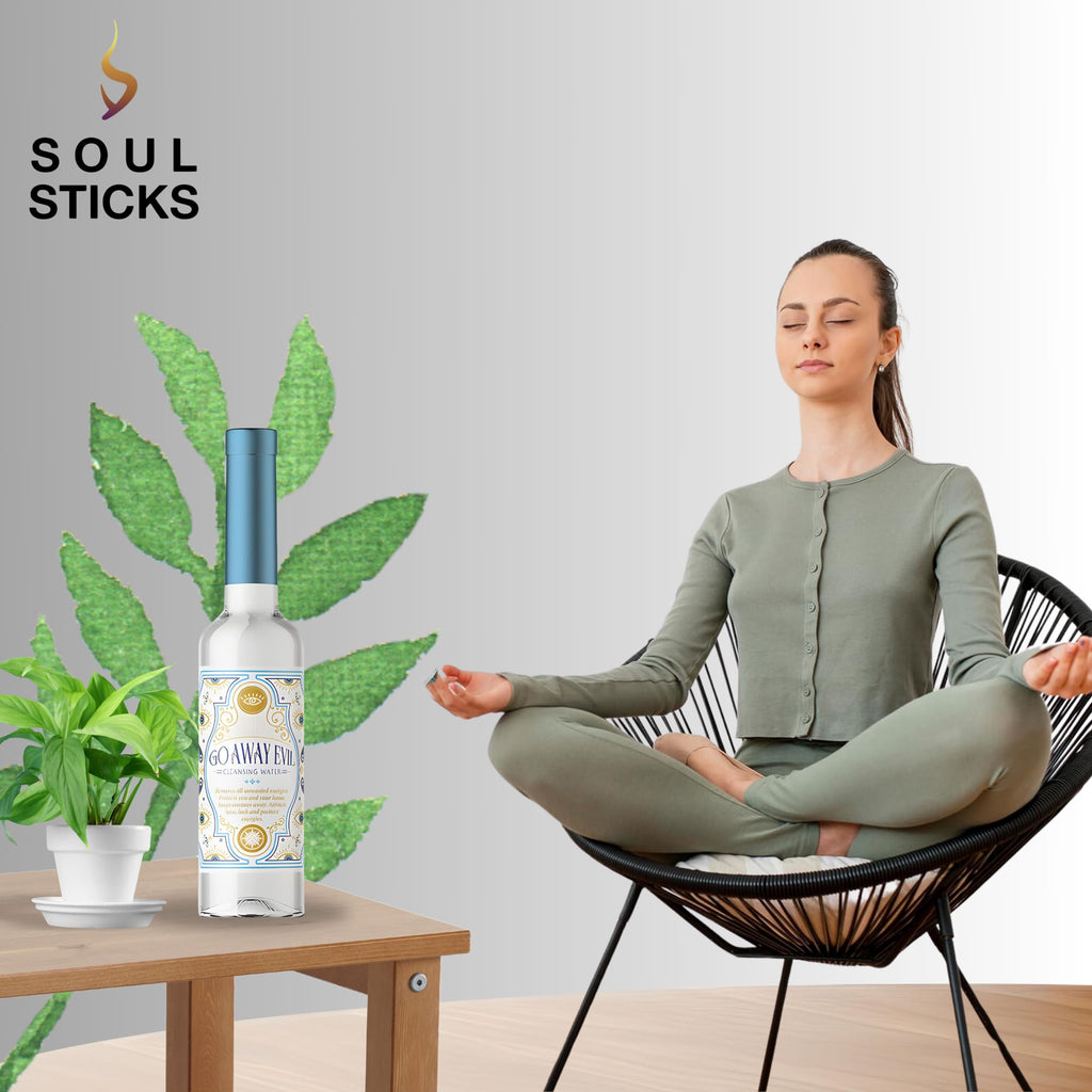 SOUL STICKS Cleansing Water 7.5 oz. Bottle for Clearing Negative Energy and Purifying Home (Go Away Evil)