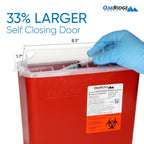 Oakridge Products Sharps Container for Home Use and Professional 5 Quart (1-Pack), Biohazard Needle and Syringe Disposal, Horizo