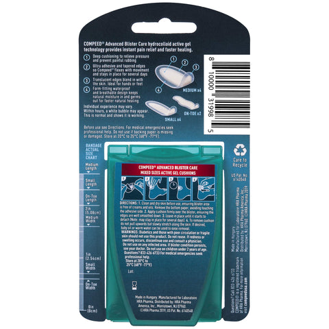 Compeed Advanced Blister Cusions, Mixed Sizes, 10 Count