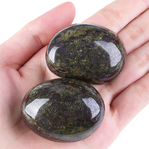 YATOJUZI 1.6''-2'' Dragon Blood Stone Natural Crystals and Healing Stones Worry Stones Polished Rocks Gemstones Palm Stone for M