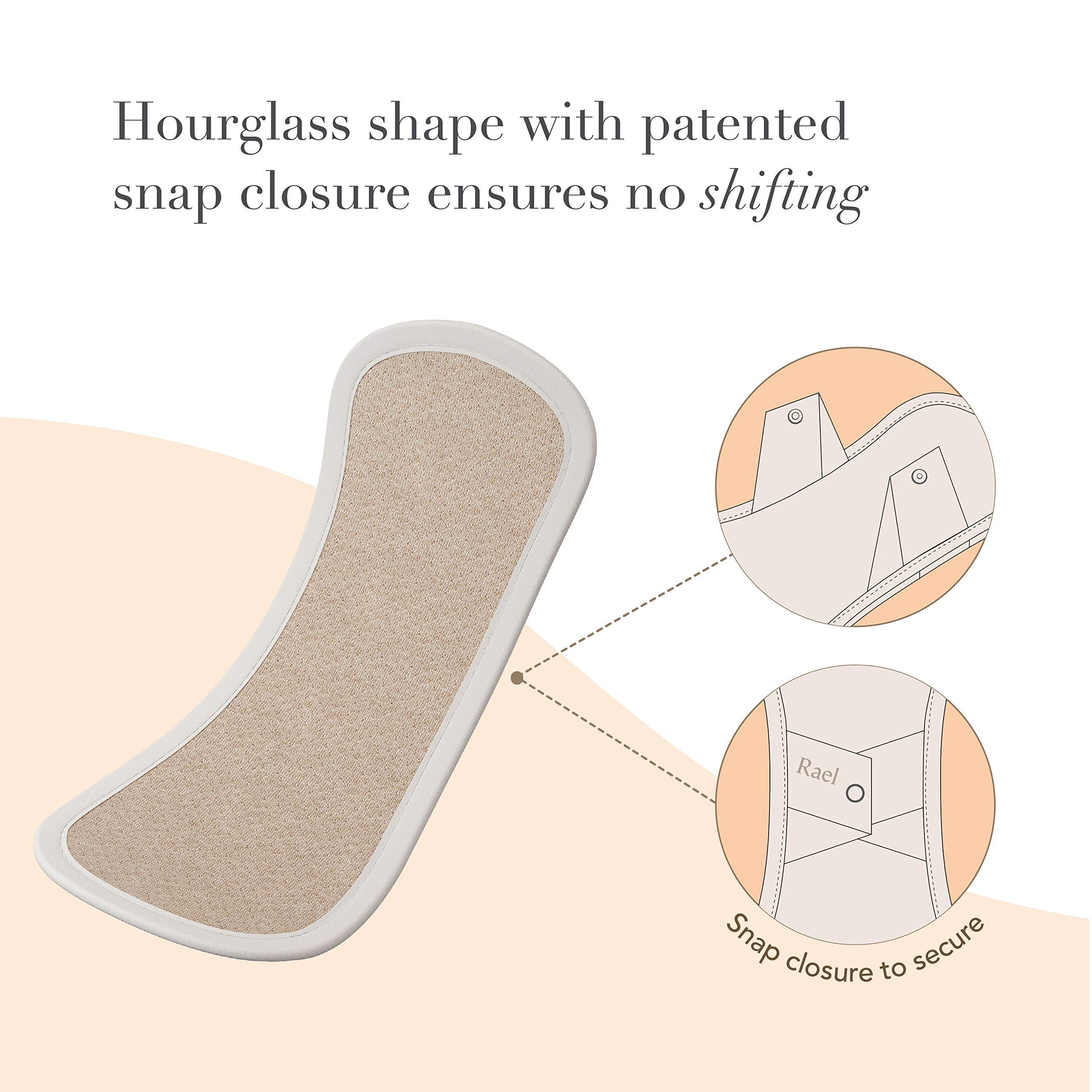 Rael Reusable Panty Liners Menstrual, Organic Cotton Cover - Postpartum Essential, Cloth Panty Liners for Women, Soft and Thin,