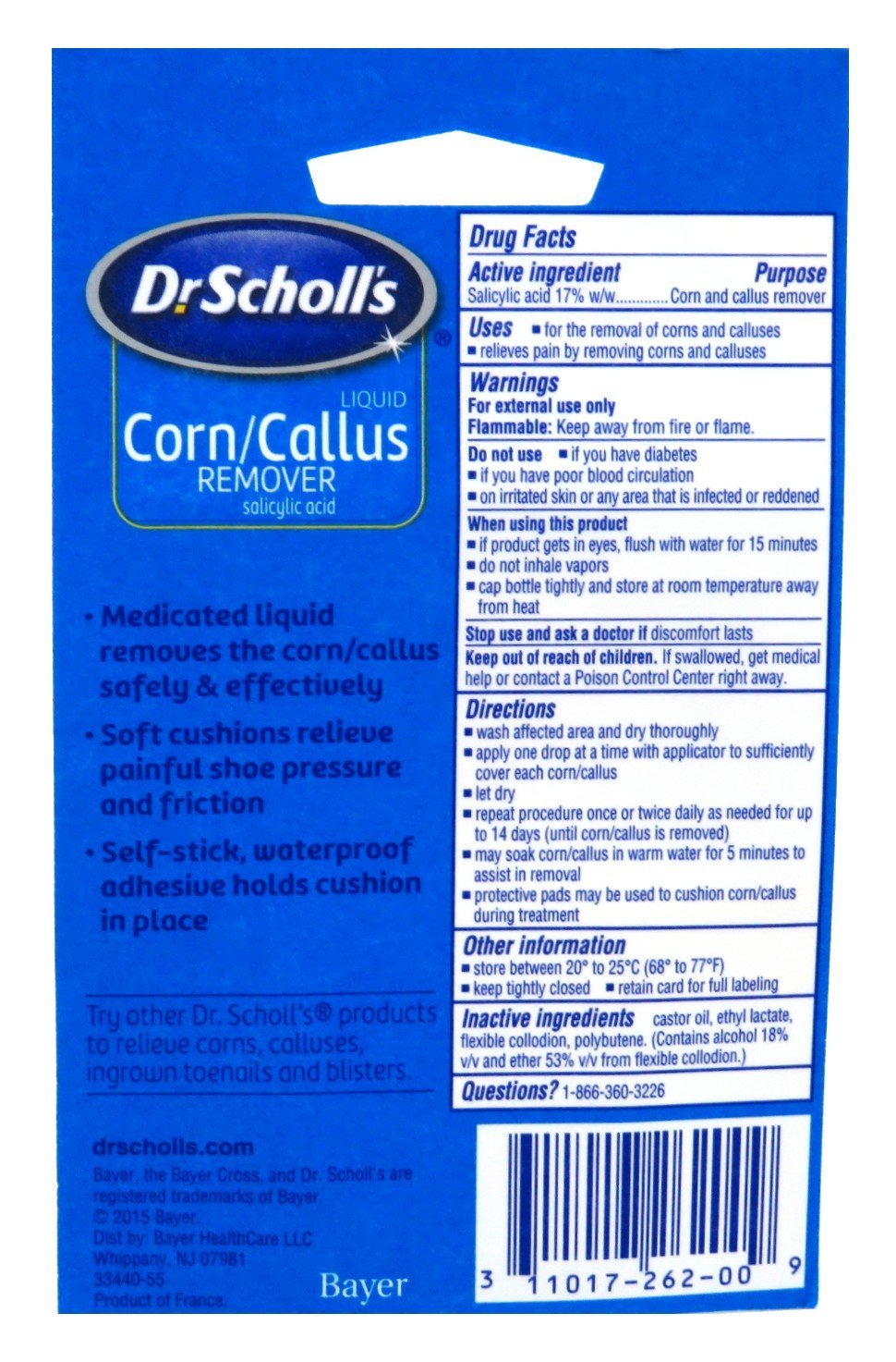 Dr. Scholl's Liquid Corn & Callus Remover, Liquid Kit- 1/3 fl oz.