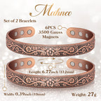 Magnetic Lymph Detox Bracelet: Copper Bracelet for Women Men, 100% Pure Copper Bracelet with 6 Magnets 3500 Gauss - Jewelry Gift