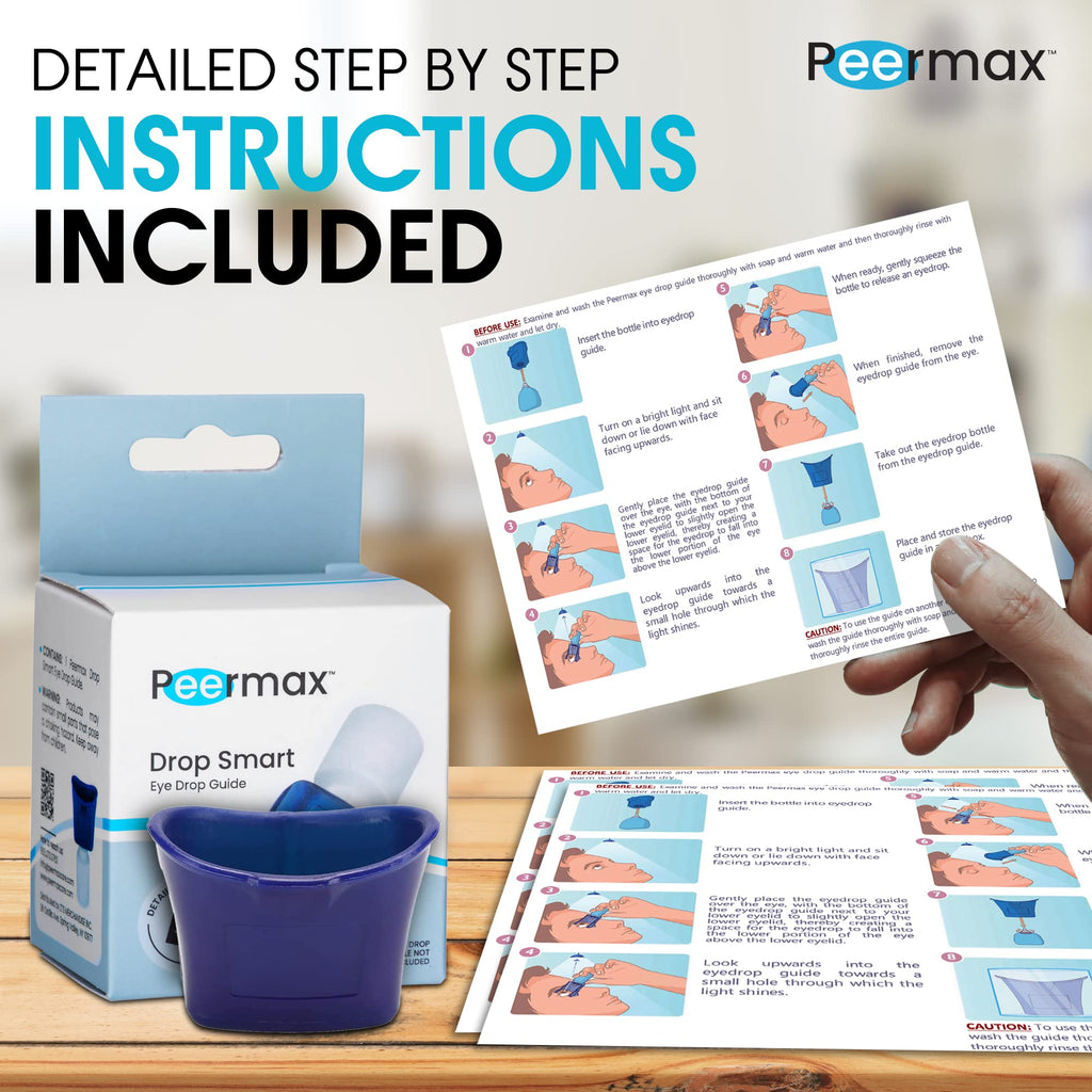Peermax Drop Smart Eye Drop Guide FDA Registered | Dispenser Aids for Eyedrop | Eye Dropper Cup for Most Eyes Drops Medicine Bot