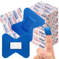 Geiserailie 120 Pcs Food Service Blue Detectable Bandage Woven Fingertip Waterproof Flexible Bandages Non-Stick Pad Latex Free C