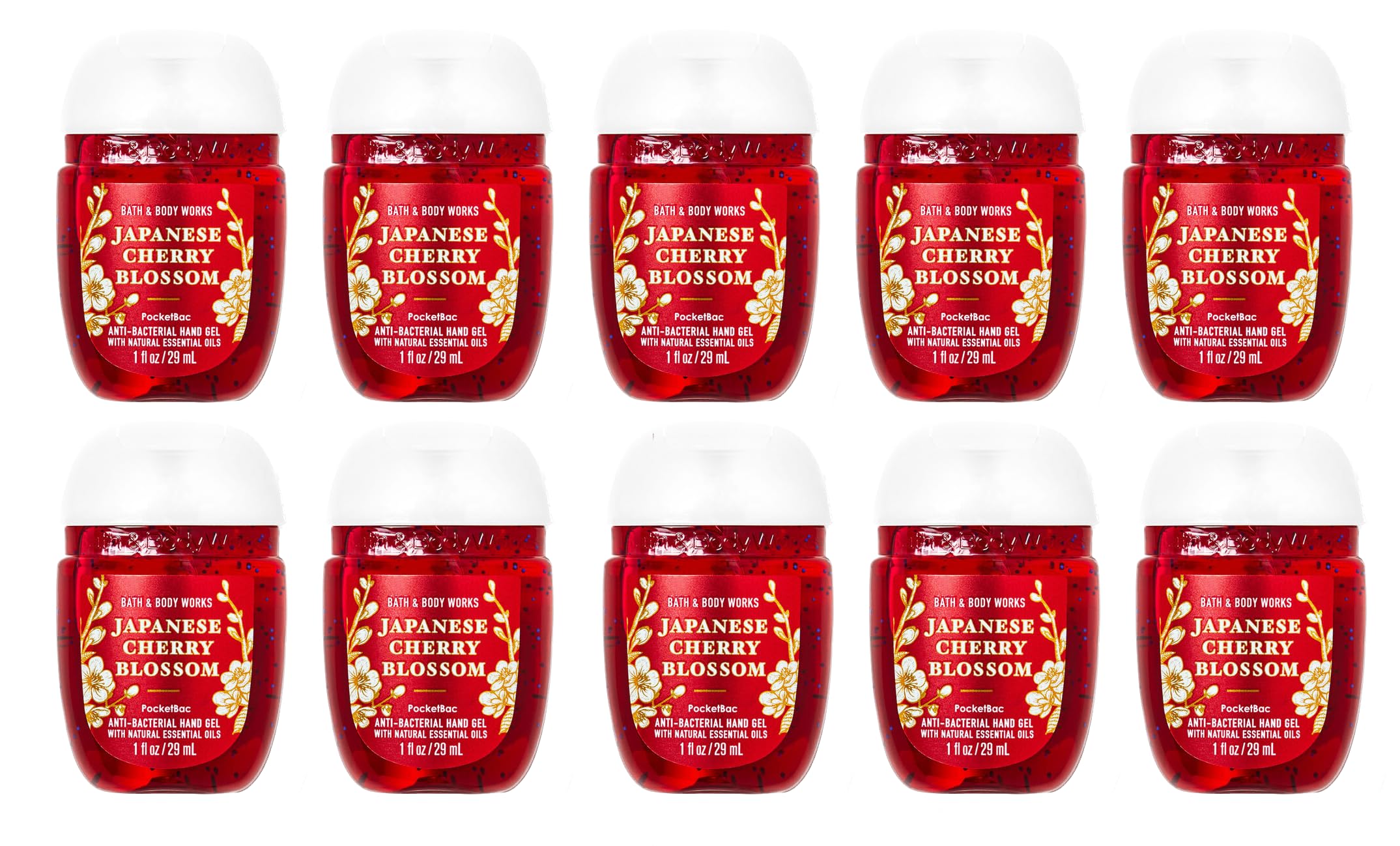 Generic Bath + Body Works Japanese Cherry Blossom Hand Sanitizer - Set of TEN (10) Mini Travel Size (1 oz) Pocket Hand Sanitizer