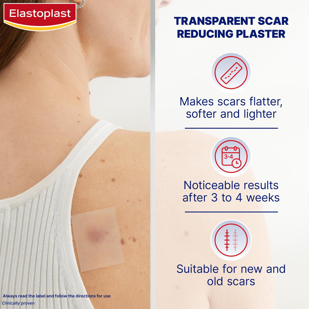 Elastoplast Scar Reducer Plasters (21 Pieces), Quick and Convenient Scar Cover Up Treatment, Scar Sheets to Reduce Visbility of