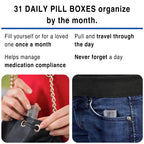 MedCenter Monthly Pill Organizer 4 Times a Day, 31-Day Medication Organizer for Drawer or Lock Box with 31 Pill Boxes and 4 Dail