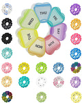 Large Weekly Pill Organizer,7 Day Cute Heart Pill Organizer,Weekly Container for Fish Oil/Medicine/Supplements (Multicolor2)
