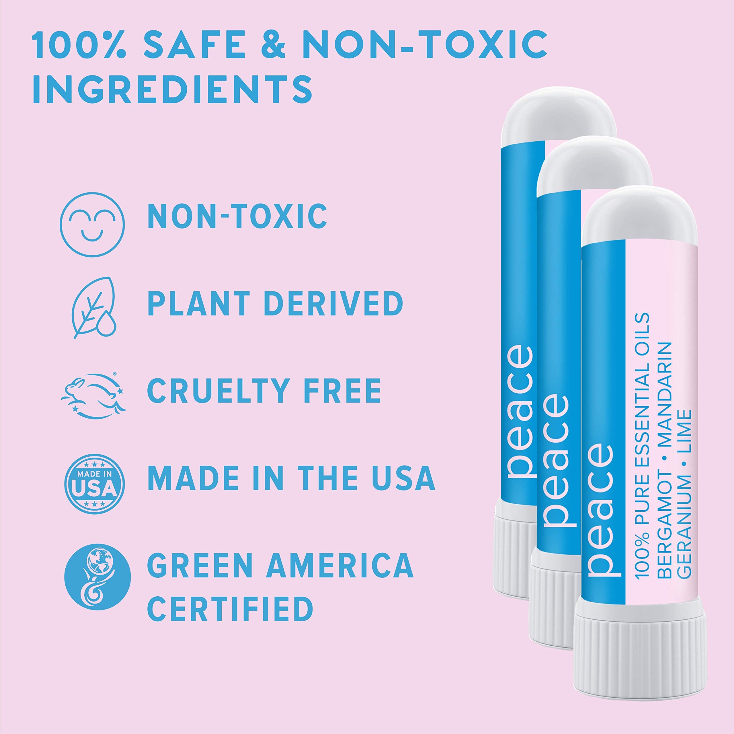 MOXE Peace Nasal Inhaler, Calming Essential Oil Blend, Tension Relief, Helps Relaxation and Meditation, Soothing Fragrance, Berg