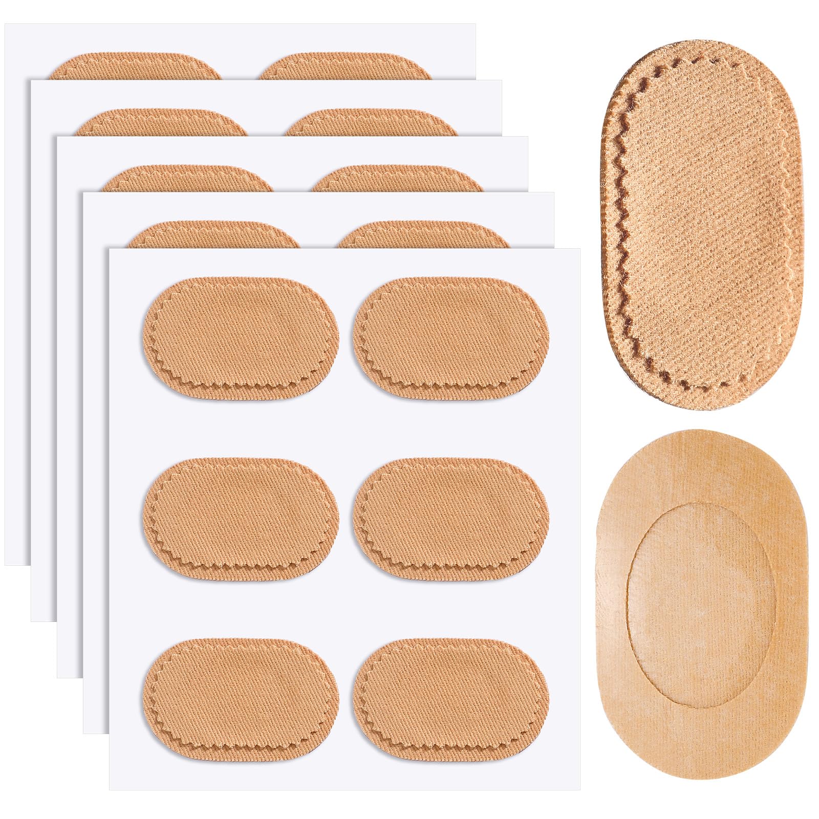 Funtery 30 Pcs Foot Callus Cushion Toe Cushions Pad Foot Protector Pads Corn Mat Patches Shoe Accessories for Women Men Fabric F