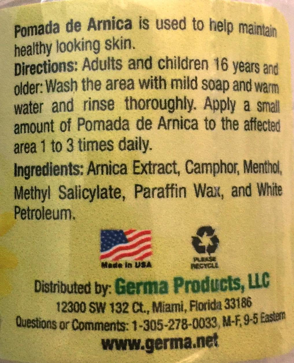Arnica White Ointment 2oz Bruises Cramps Arthritis. Pomada Blanca (Pack of 3)