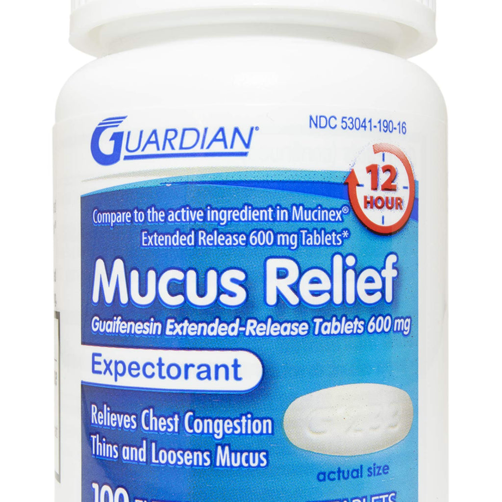 Guardian Mucus Relief, 600mg Guaifenesin 12 Hour Extended Release, Che ...