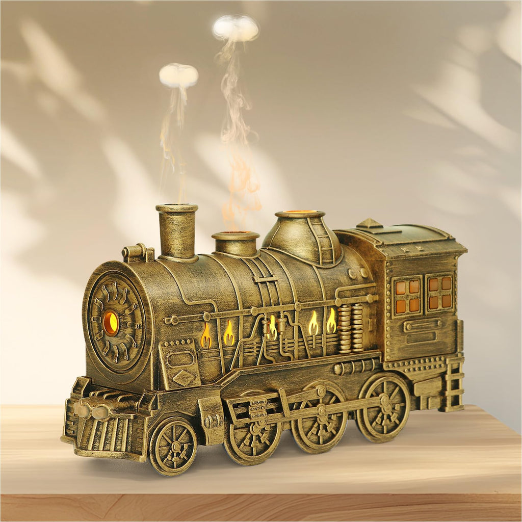 BLOIMP Essential Oil Diffuser Train Diffuser 300ml, Train Humidifier, Aromatherapy Diffuser Cool Mist Aromatherapy with 2 Light 