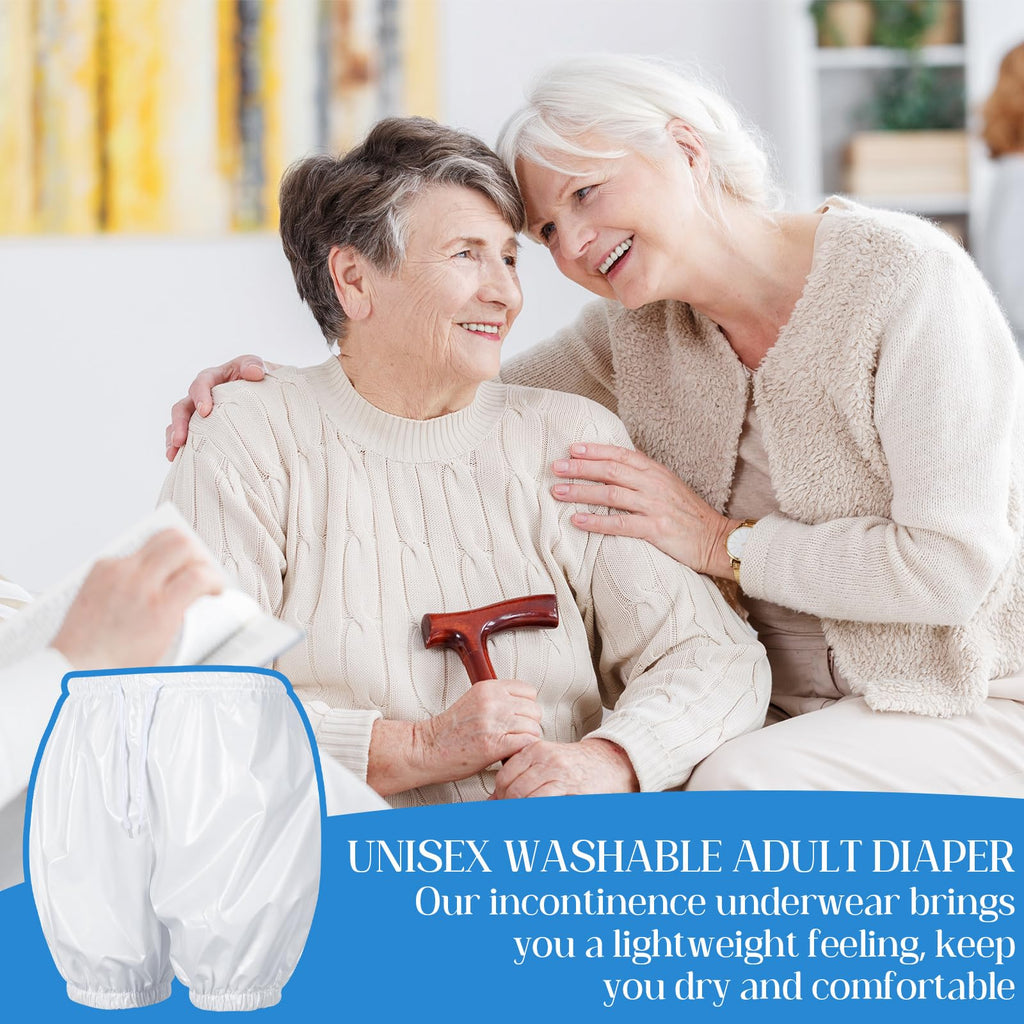 Nuanchu 2 Pcs Unisex Washable Adult Diaper Cover Reusable Leakproof Incontinence Underpants for Incontinence Supplies(M Size)