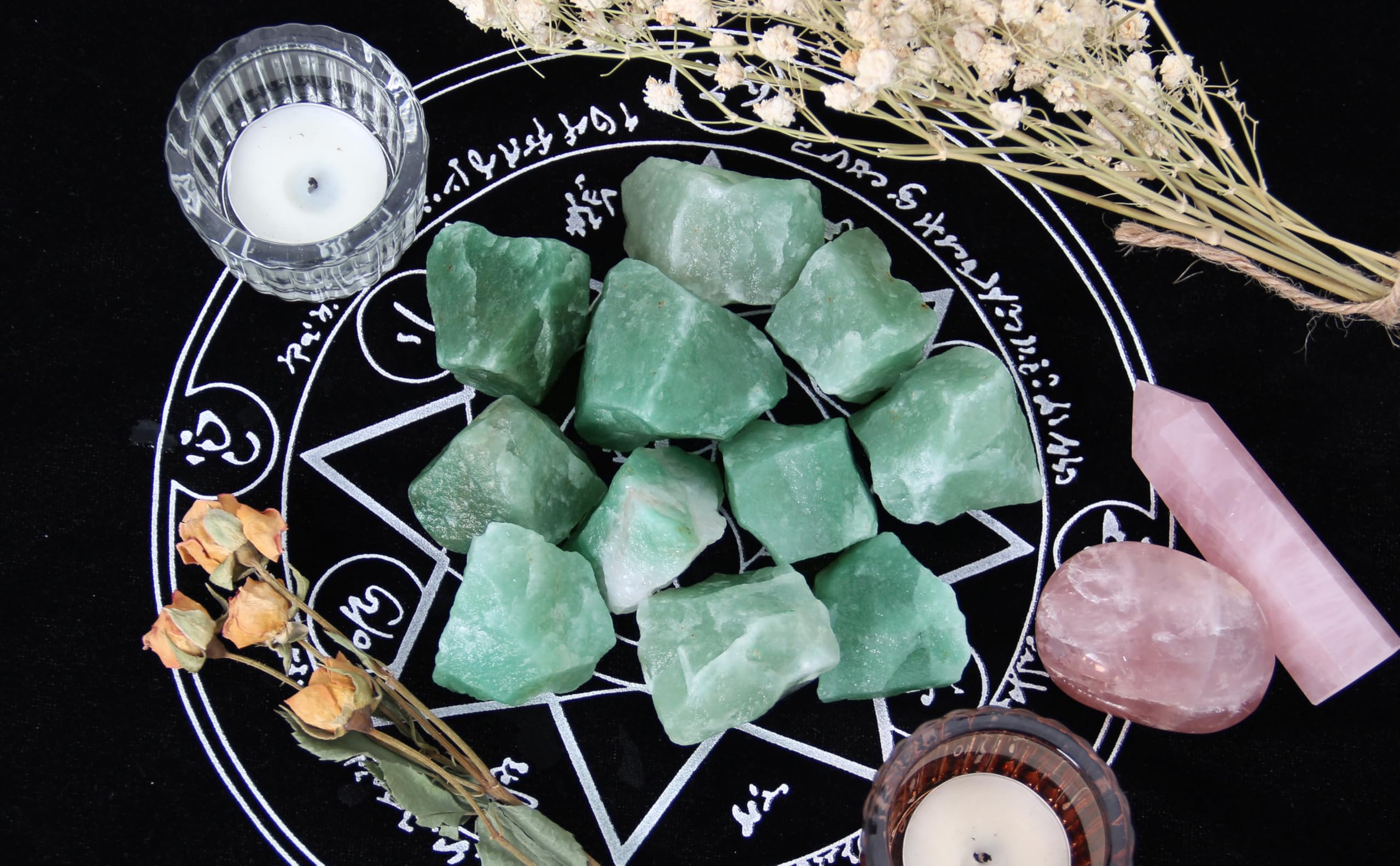 1.1lb Bulk Raw Green Aventurine Rough Crystal-Natural Green Aventurine Raw Stones Crystal for Tumbling, Cabbing, Fountain Rocks,