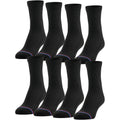 MediPEDS Quarter Socks with Non-Binding Top and Cushion, Multipairs, Black (8-Pairs), Shoe Size: Men's 7-12 Women's 10-13