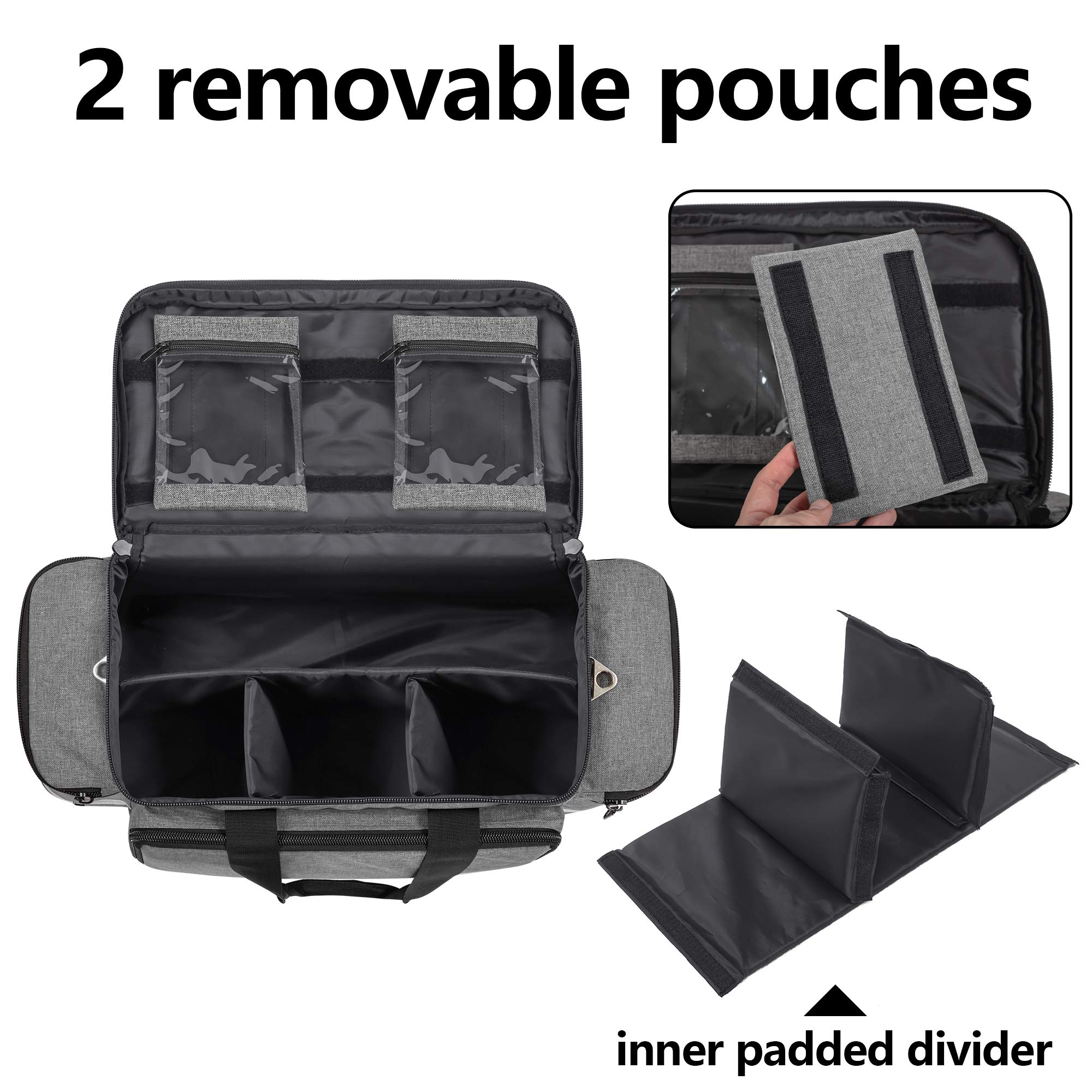 Trunab Professional Medical Bag, First Aid Storage Bag, Empty Emergency Responder Trauma Bag with Inner Dividers and No-Scratch