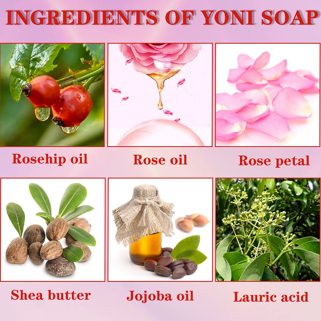 Yoni Soap Bars Vaginal Wash PCS Of 2, Ph Balance for Women Vaginial Deodorants, Organic Bar Soap Handmade Vagina Soap Natural Fe
