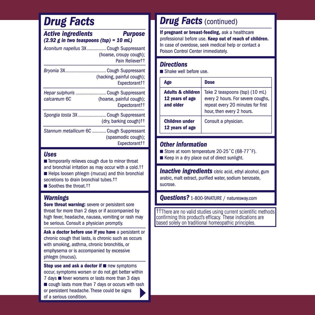 Boericke and Tafel Day Time Cough and Bronchial Syrup, 4 Ounce - 6 per case.