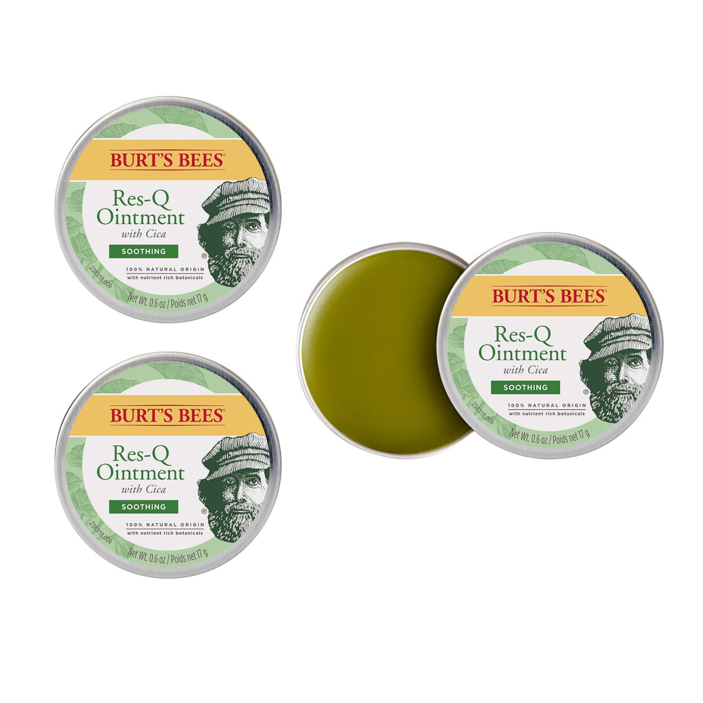 Burts Bees 100% Natural Multipurpose Res-Q Ointment, 0.6 Oz - Pack of 3 (Package May Vary)