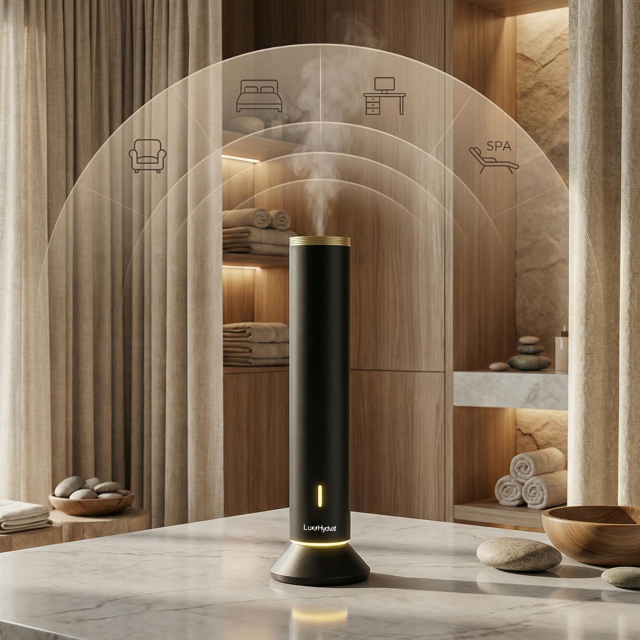New Upgraded Waterless Scent Oil Nebulizer - Smart App & Remote Control, Covers Up to 4000 Sq Ft, Quiet Aroma Diffuser for Home,