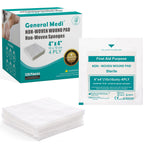 General Medi Sterile Gauze Sponges, 4 x 4 Non-Woven Wound Pads - Individually Wrapped Highly Absorbent Sponges Pads for Cushioni